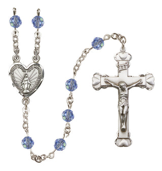 Sterling Silver 6mm Miraculous Heart Rosary