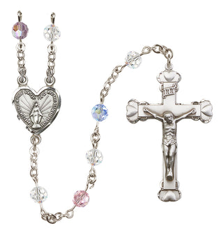 Sterling Silver 6mm Miraculous Heart Rosary