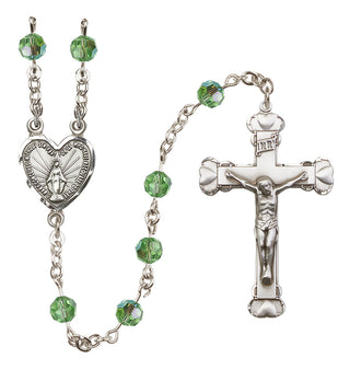 Sterling Silver 6mm Miraculous Heart Rosary