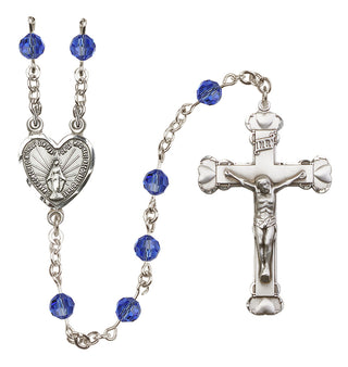 Sterling Silver 6mm Miraculous Heart Rosary