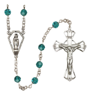 Sterling Silver 6mm Austrian Crystal Miraculous Rosary in Zircon