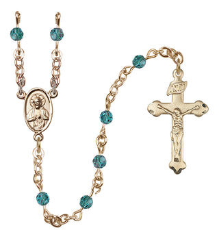 14 Karat Gold-Filled 4mm Austrian Crystal Scapular Rosary in Zircon