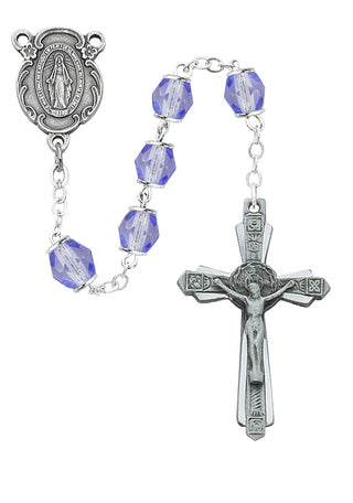 Periwinkle Silver Oxidized Rosary Deluxe Gift Box