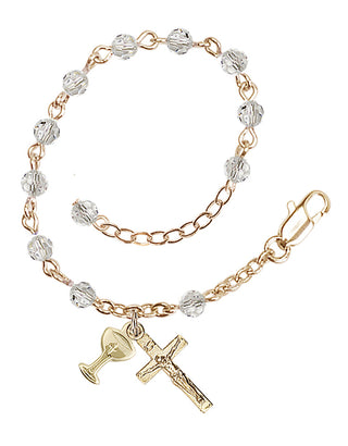 Adjustable Gold Plated 4mm Crystal Scapular Rosary | Crystal