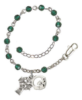 Silver Plate 4mm Irish Rosary Bracelet