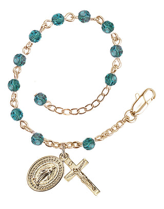 Adjustable Gold Plated 4mm Crystal Scapular Rosary | Zircon