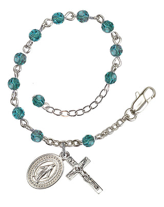 Adjustable Silver Plated 4mm Crystal Scapular Rosary | Zircon