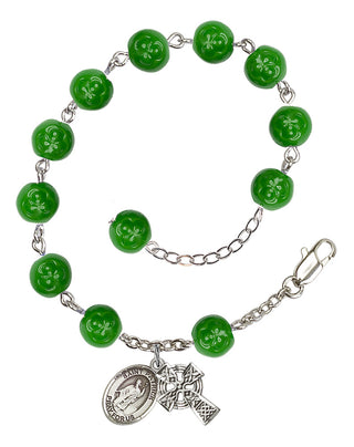 Silver Plate 6mm Irish Rosary Bracelet
