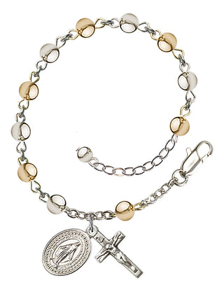 Adjustable Silver Plated 5mm Rosary Bracelet