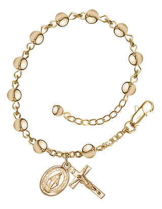 Adjustable 14 Karat Gold 5mm Rosary Bracelet