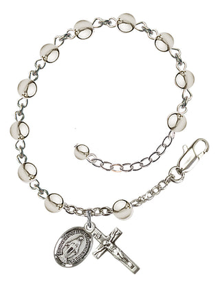 Adjustable Sterling Silver 5mm Rosary Bracelet