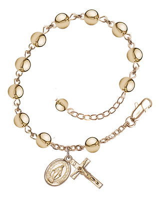 Adjustable 14 Karat Gold 6mm Rosary Bracelet