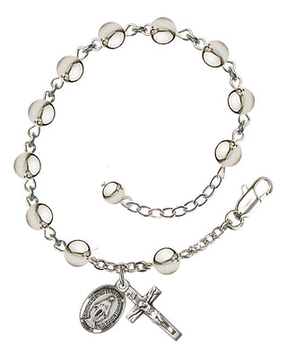Adjustable Sterling Silver 6mm Rosary Bracelet