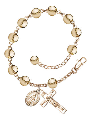 Adjustable 14 Karat Gold-Filled 7mm Rosary Bracelet