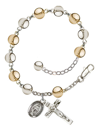 Adjustable Sterling Silver 7mm Rosary Bracelet