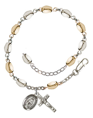 Adjustable Sterling Silver 5x7mm Rosary Bracelet