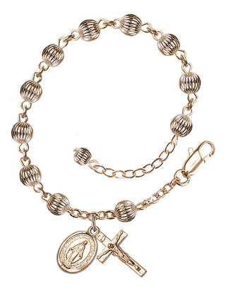 Adjustable 14 Karat Gold 5mm Rosary Bracelet