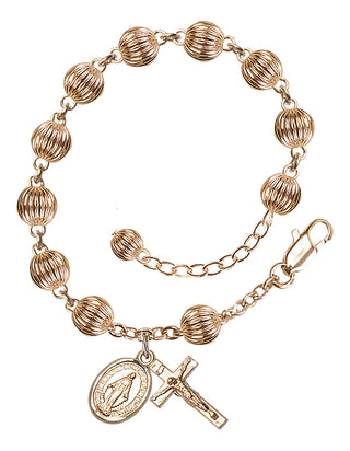 Adjustable 14 Karat Gold 6mm Rosary Bracelet