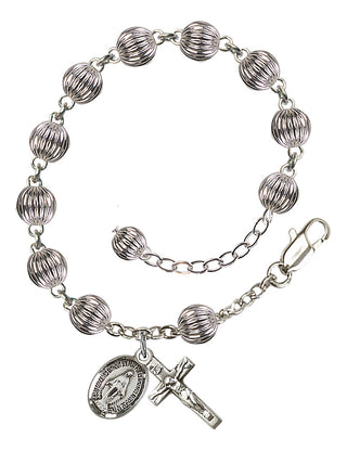 Adjustable Sterling Silver 6mm Rosary Bracelet
