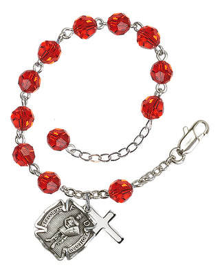 Silver Plate Saint Florian Rosary Bracelet