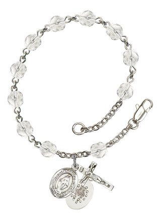 Miraculous Engravable Rosary Bracelet with Crystal Beads