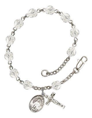 Saint Edith Stein Engravable Rosary Bracelet with Crystal Beads