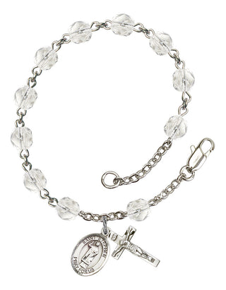 Saint Stephen the Martyr Rosary Bracelet with Crystal Beads