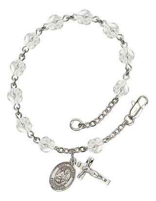 Saint William of Rochester Rosary Bracelet with Crystal Beads
