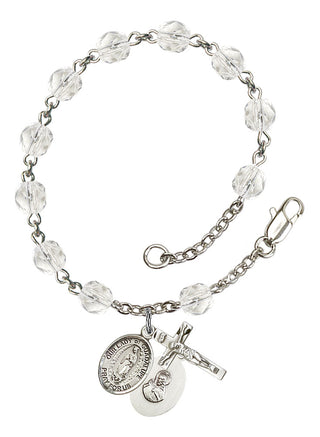 Our Lady of Guadalupe Engravable Rosary Bracelet with Crystal Beads