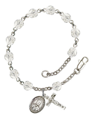 Blessed Pier Giorgio Frassati Engravable Rosary Bracelet with Crystal Beads
