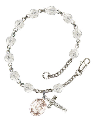 Saint Regis Engravable Rosary Bracelet with Crystal Beads