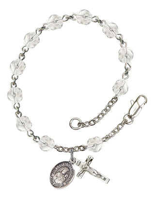 Our Lady of Czestochowa Rosary Bracelet with Crystal Beads