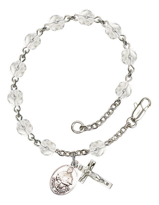 Pope Francis Rosary Bracelet with Crystal Beads