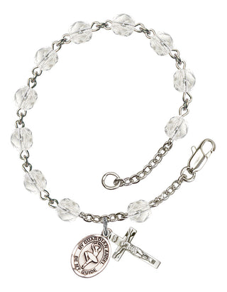 Guardian Angel and Dance Rosary Bracelet with Crystal Beads