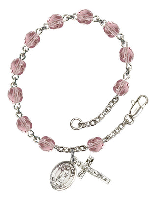 Saint Stephen the Martyr Rosary Bracelet with Lite Amethyst Beads