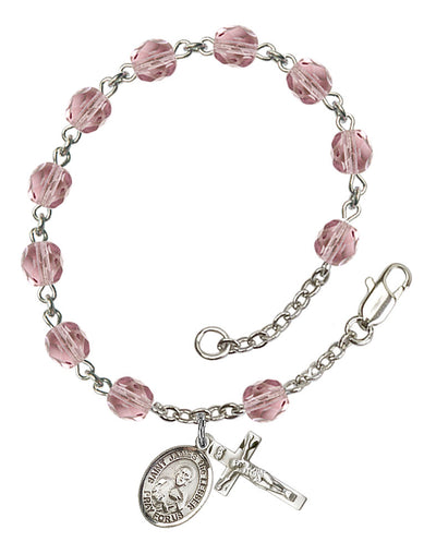 Saint James the Lesser Engravable Rosary Bracelet with Lite Amethyst Beads