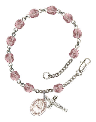 Saint Pauline Visintainer Engravable Rosary Bracelet with Lite Amethyst Beads