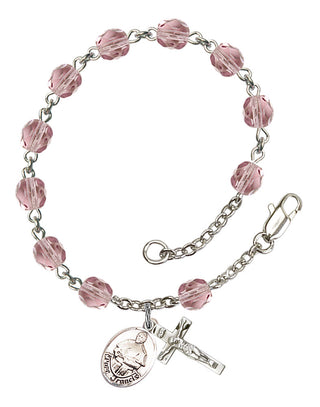 Pope Francis Rosary Bracelet with Lite Amethyst Beads