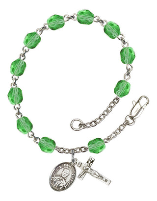 Blessed Pier Giorgio Frassati Engravable Rosary Bracelet with Peridot Beads