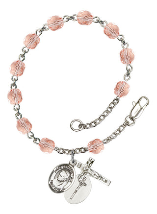 Pope Emeritace Benedict XVI Rosary Bracelet with Pink Beads