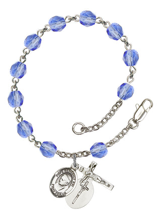 Pope Emeritace Benedict XVI Rosary Bracelet with Sapphire Beads