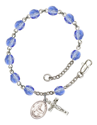 Blessed Emilee Doultremont Engravable Rosary Bracelet with Sapphire Beads
