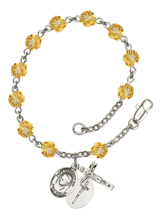 Pope Emeritace Benedict XVI Rosary Bracelet with Topaz Beads