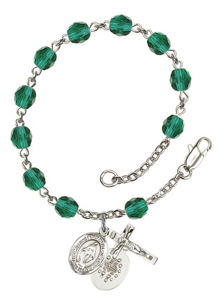Miraculous Engravable Rosary Bracelet with Zircon Beads