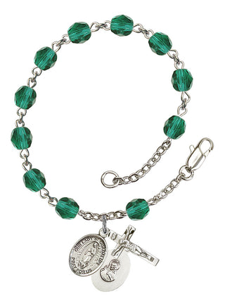 Our Lady of Guadalupe Engravable Rosary Bracelet with Zircon Beads