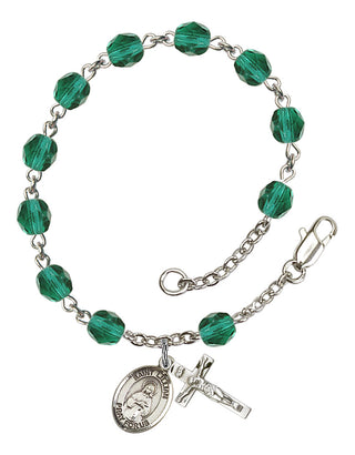 Saint Lillian Engravable Rosary Bracelet with Zircon Beads