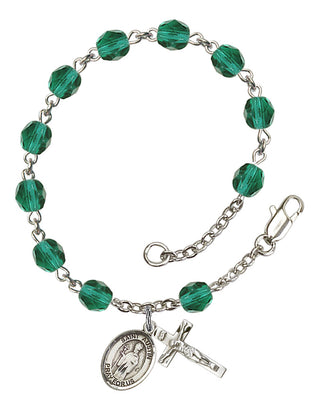 Saint Austin Engravable Rosary Bracelet with Zircon Beads
