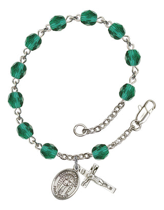Saint Matthias the Apostle Engravable Rosary Bracelet with Zircon Beads