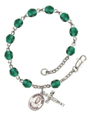 Blessed Miguel Pro Engravable Rosary Bracelet with Zircon Beads