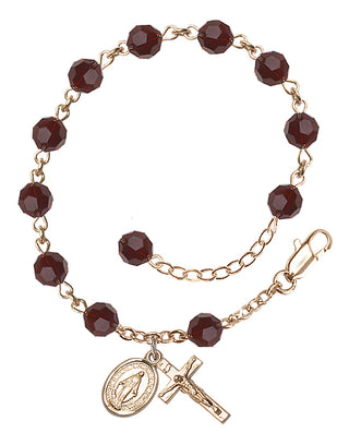 Hand made 14kt Gold Filled Rosary Bracelet with 6mm Swarovaki Beads.